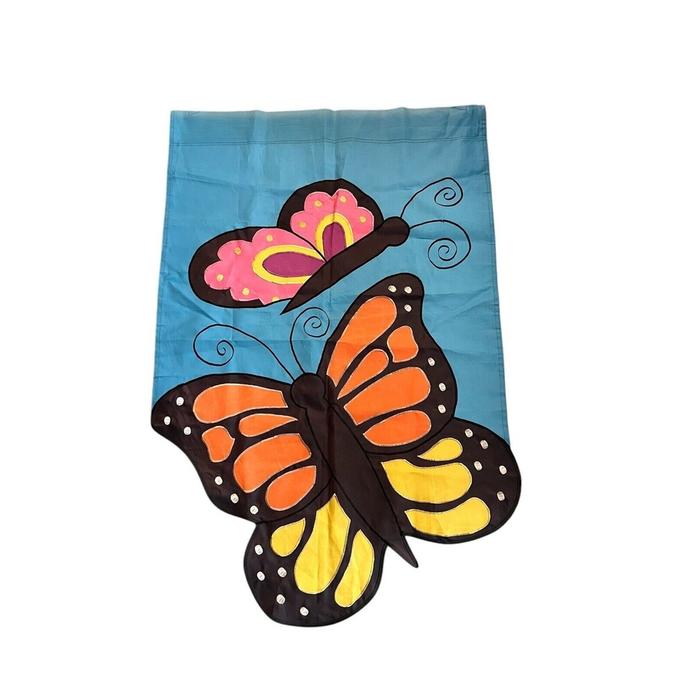 Monarch Butterfly Yard Flag Banner‎ Size 40"X27" Vibrant Color
